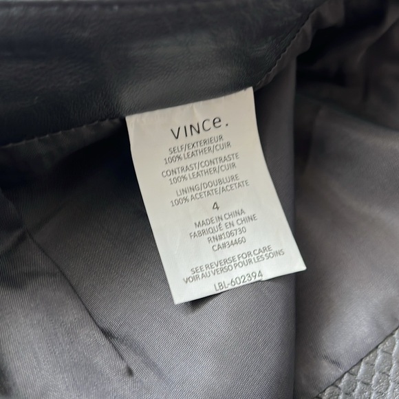 Vince Snake Embossed Leather Wrapped Pencil Skirt Graphite - Picture 8 of 10